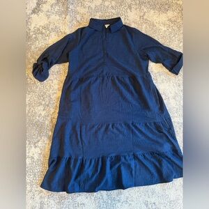 Max Studio Navy Tiered Maxi Dress